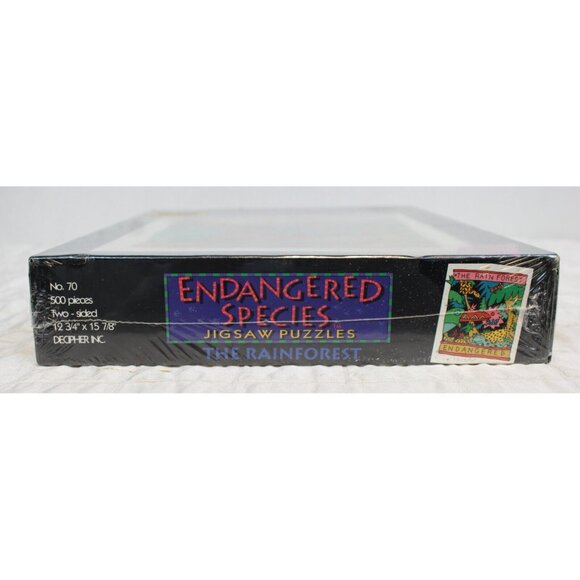 1991 Endangered Species 2 Sided Jigsaw Puzzle 500 Pc Rainforest 70 New Tropical - Picture 5 of 6